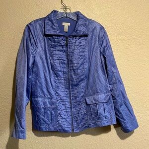 Chicos Lavender Purple Full Zip Windbreaker - Size 1 (M/8)